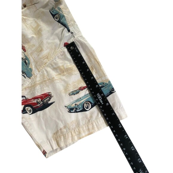 North River Outfitters Button Down Shirt Men's XL Classic Cars Beige Red Blue - Picture 7 of 10